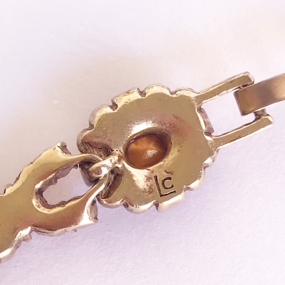 Lc Louis C Marks  Jewelry  Vtg Lc Louis C Marks Gold Red Rhinestone 